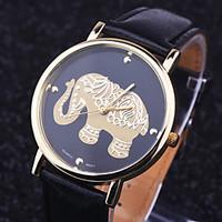 Resuli New Arrival Elephant Women Printing Pattern Weaved Leather Quartz Dial Watches Cool Watches Unique Watches