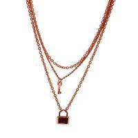 Rebecca Double Chain C-Clip Padlock Necklace