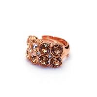 Rebecca Rose Gold Cz Champagne Statement Ring