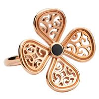 rebecca sellors ring flore 4 petal whitby jet 9ct rose gold