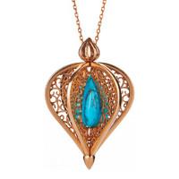 Rebecca Sellors Turquoise Necklace Flore 9ct Rose Gold