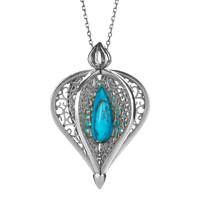 Rebecca Sellors Turquoise Necklace Flore Silver