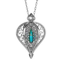 Rebecca Sellors Turquoise Necklace Flore Silver Small