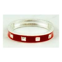 Red/silver Bangle Medium Size