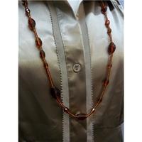 reduced almost new long brown bead necklace size large brown necklace