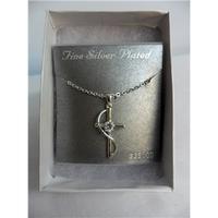 reduced brand new fine silver plated crucifix necklace size small meta ...