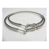 Reduced Silver Hoop Earrings - Size: Medium - Metallics