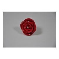 Red rose ring. unknown - Size: Medium - Red - ring