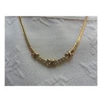 Reduced Brand NEW Gold and Rhinestone Necklace Claire Garnett - Size: Small - Metallics - Necklace