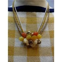 Reduced Orange Yellow & Gold Sea Shell Effect Necklace Garnett - Size: Medium - Yellow - Necklace