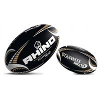 rhino guinness pro12 black supporters rugby ball 5