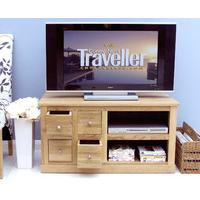 Rhone Solid Oak 4 Drawer Television Cabinet