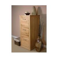 Rhone Solid Oak 3 Drawer Filing Cabinet