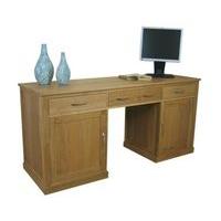 rhone solid oak large hidden office twin pedestal desk