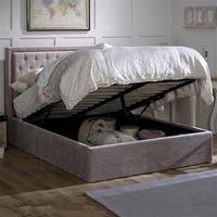 rhea double upholstered ottoman bed frame mink choose set