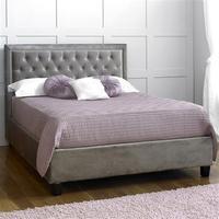 rhea double upholstered bed frame silver choose set