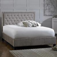 rhea super king upholstered bed frame mink choose set