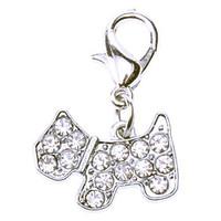 rhinestone decorated tiny dog style collar charm for dogs cats