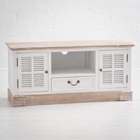 Rhode Island Distressed White Painted TV Cabinet