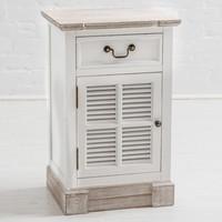 Rhode Island Distressed White Painted Bedside Cabinet
