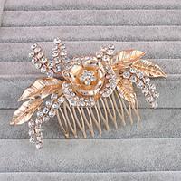 rhinestone alloy headpiece wedding hair combs 1 piece