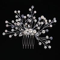 Rhinestone Crystal Imitation Pearl Headpiece-Wedding Special Occasion Casual Office Career Hair Combs 1 Piece 1111cm