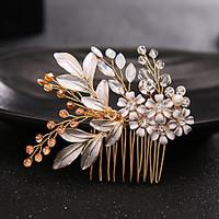 Rhinestone Alloy Headpiece-Wedding Special Occasion Hair Combs 1 Piece