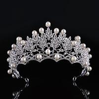 rhinestone alloy imitation pearl headpiece wedding tiaras 1 piece