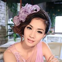 Rhinestone Imitation Pearl Polyester Basketwork Headpiece-Wedding Special Occasion Flowers 1 Piece