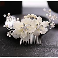 Rhinestone Tulle Alloy Imitation Pearl Headpiece-Wedding Special Occasion Hair Combs 1 Piece