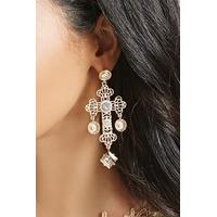 Rhinestone Cross Earrings