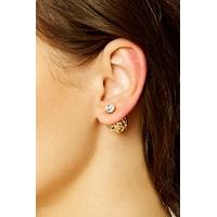 Rhinestone Floral Dual Studs