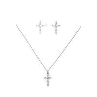 Rhinestone Cross Jewelry Set