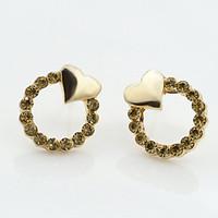 Rhinestone Alloy Heart Fashion Heart Gold Jewelry Wedding Party Daily Casual Sports 1 pair