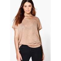 Rhea Slub Oversized T-Shirt - camel