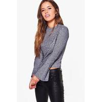 Rhianne Bell Sleeve Rib Jumper - navy