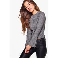 Rhianne Bell Sleeve Rib Jumper - black