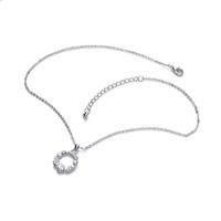 rhodium plated crystal set pendant