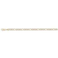 Rhodium-plated 3+1 Pav Look Figaro Anklet 10 inch/25cm