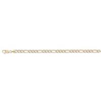 Rhodium-plated 3+1 Pav Look Figaro Figaro Chain 30/75cm