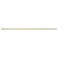 Rhodium-plated 3+1 Pav Look Figaro Bracelet 5.5/14cm