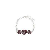 Rhodium plated crystal Poppy bracelet