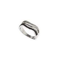Rhodium Glitter Effect Wave Ring