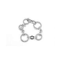 Rhodium Crystal Set Loop Bracelet