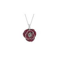 Rhodium plated crystal Poppy pendant