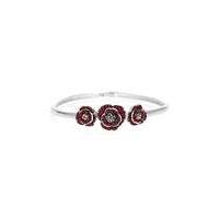 Rhodium plated crystal Poppy bangle