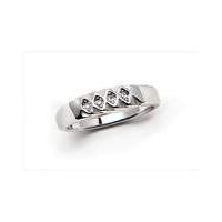 rhodium patterned stone set ring