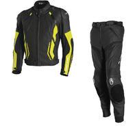 Richa Mugello Leather Motorcycle Jacket & Trousers Black Flou Kit