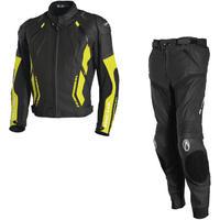 Richa Mugello Leather Motorcycle Jacket & Trousers Black Flou Kit