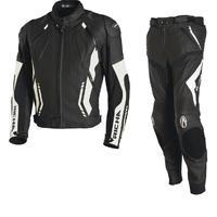 Richa Mugello Leather Motorcycle Jacket & Trousers White Black Kit